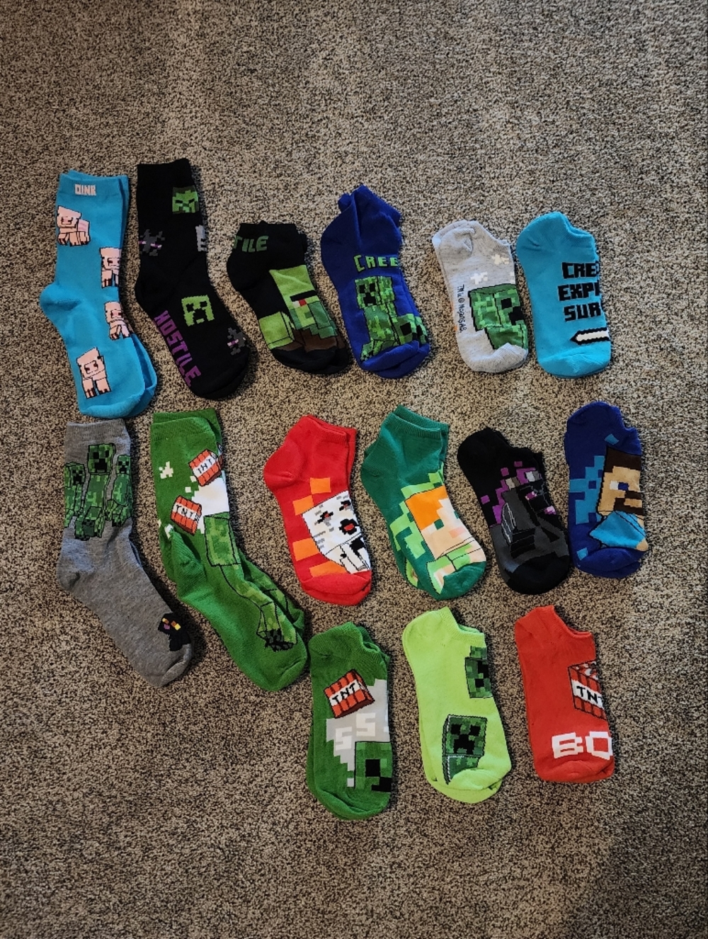 Minecraft Kids Crew & No-Show Socks